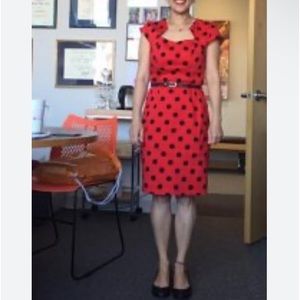 NWT Grace Karin polka dot red and black lovely statement dress S knee length